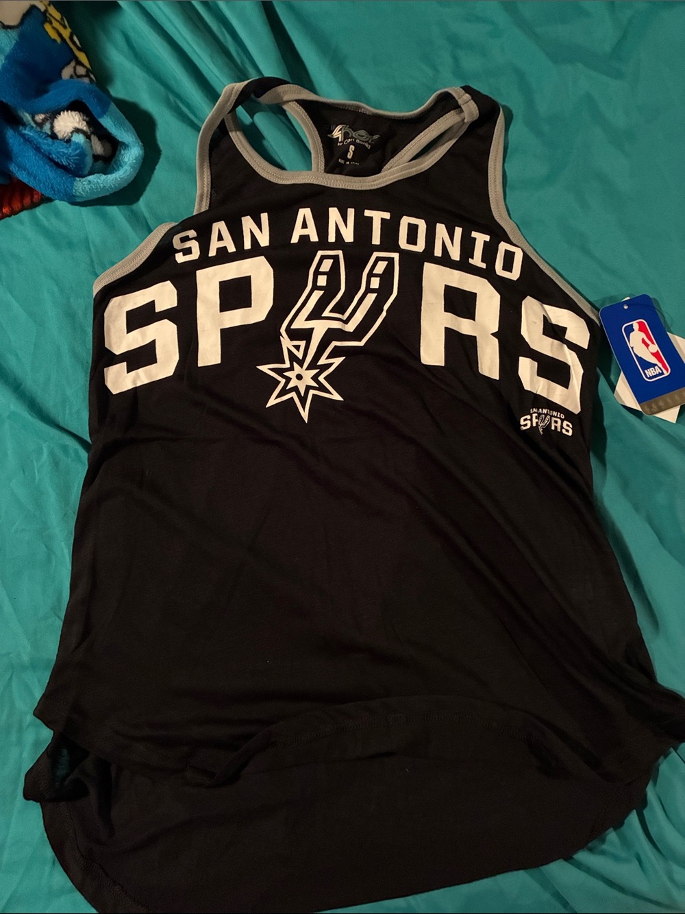 NBA San Antonio Spurs Black and Gray Tank Top NEW